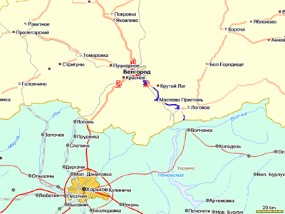 Схема проезда Белгород - Харьков через Шебекино 