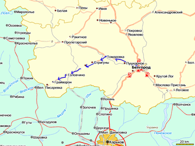 Схема проезда Белгород - Харьков через Грайворон